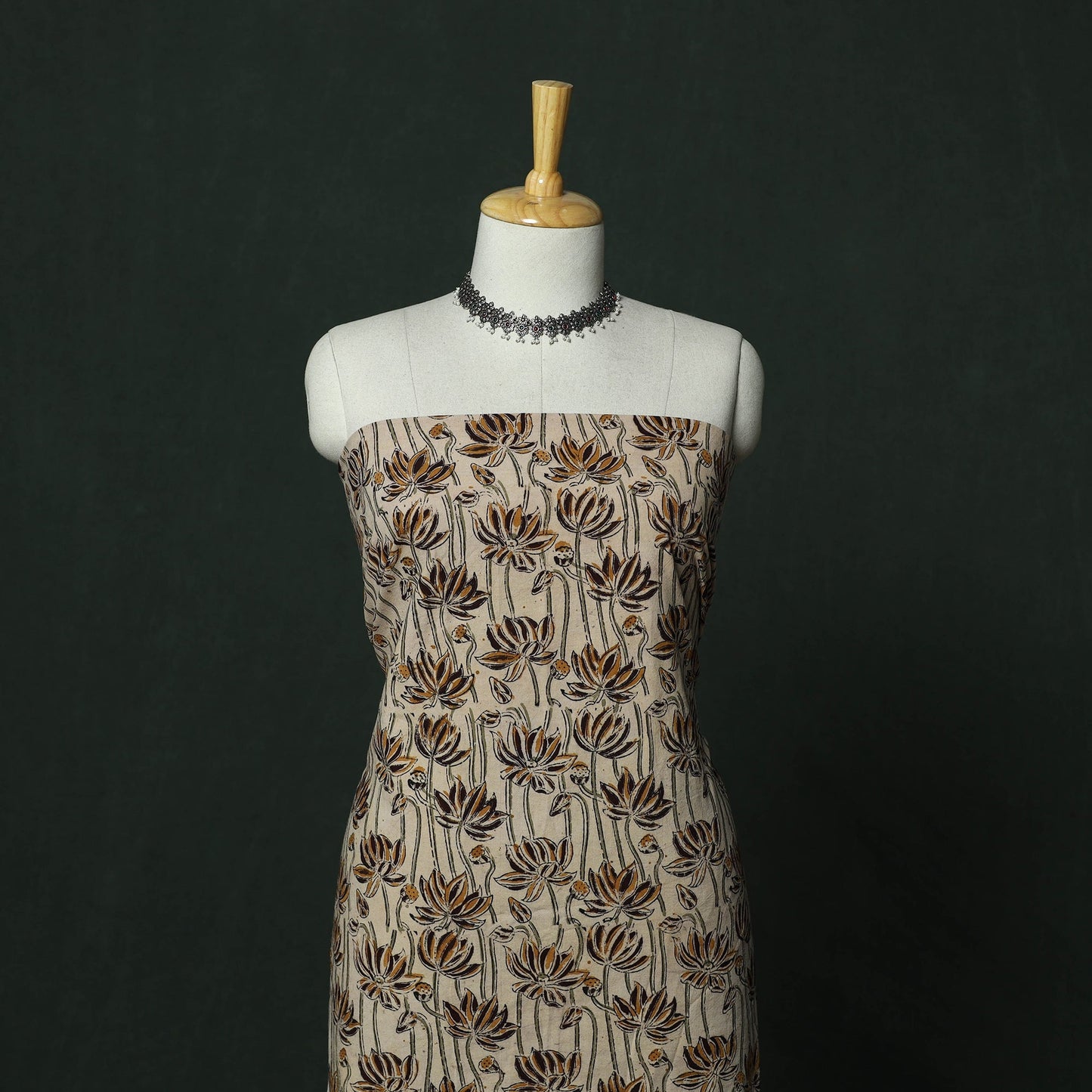 Natural dyed block print cotton pedana kalamkari 2pc