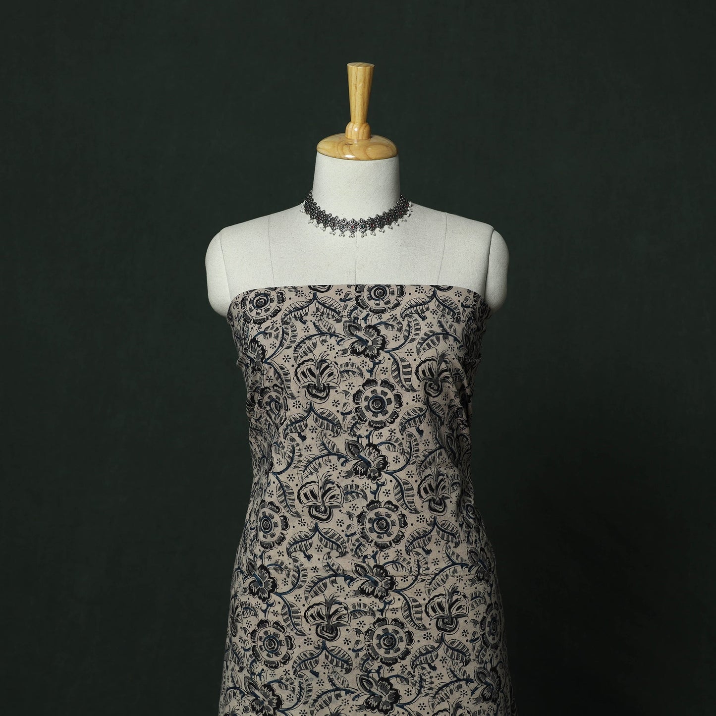 Natural dyed block print cotton pedana kalamkari 2pc