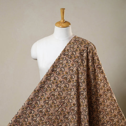 Beige - natural dyed cotton pedana kalamkari fabric 08