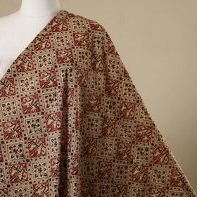 Beige - natural dyed cotton pedana kalamkari fabric 19
