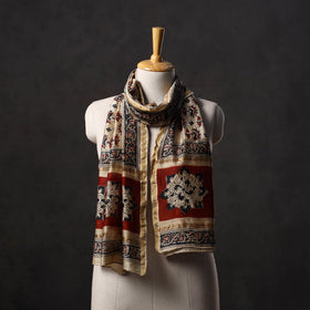 Natural dyed handloom chanderi silk pedana kalamkari stole