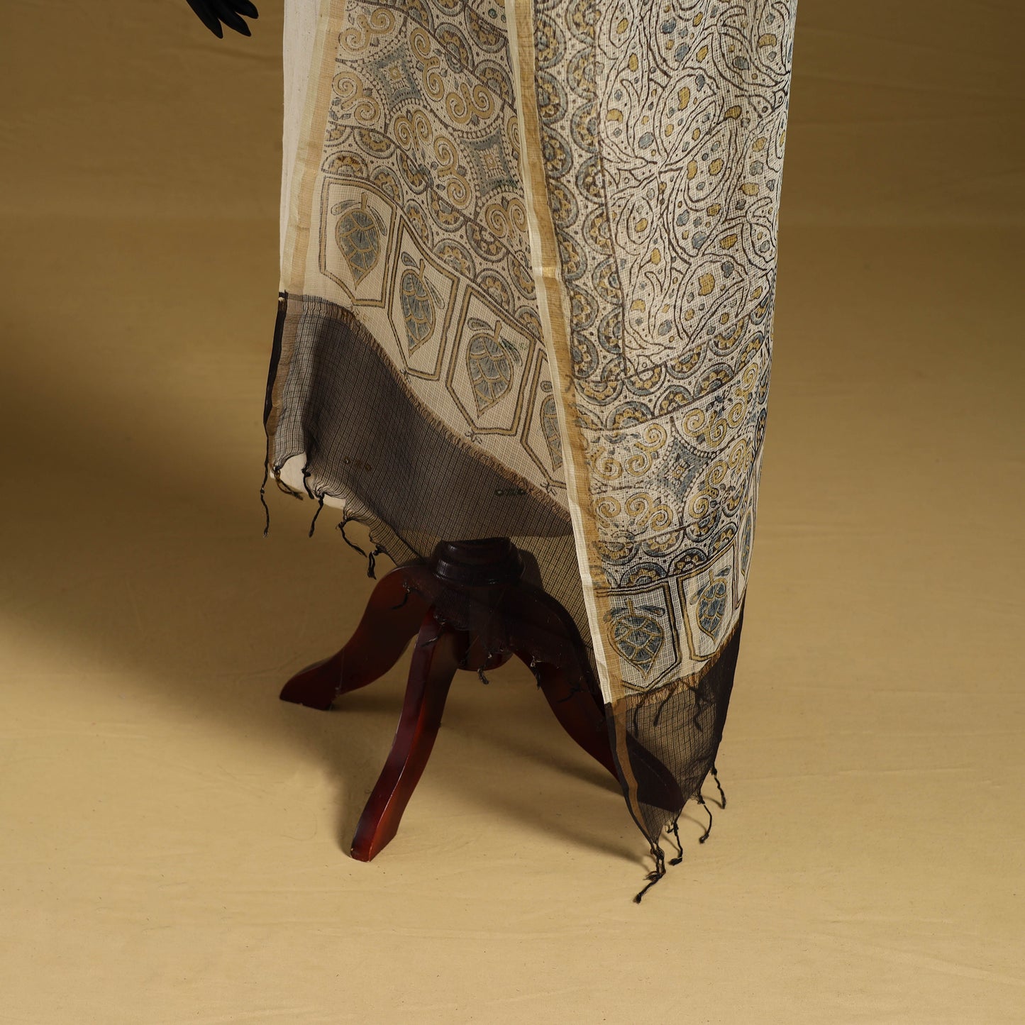 Beige - natural dyed kota doria cotton dupatta 11