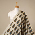 Beige Natural Dyed Block Print Modal Silk Ajrakh Fabric