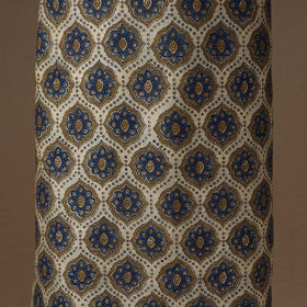 Beige Natural Dyed Chanderi Silk 2pc Unstitched Ajrakh Dress Material