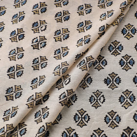 Beige - natural dyed chanderi silk fabric 02 - handcrafted