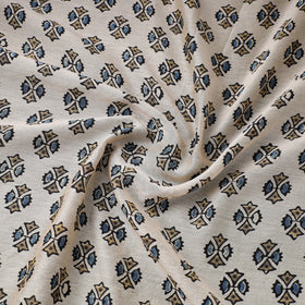 Beige - natural dyed chanderi silk fabric 02 - handcrafted