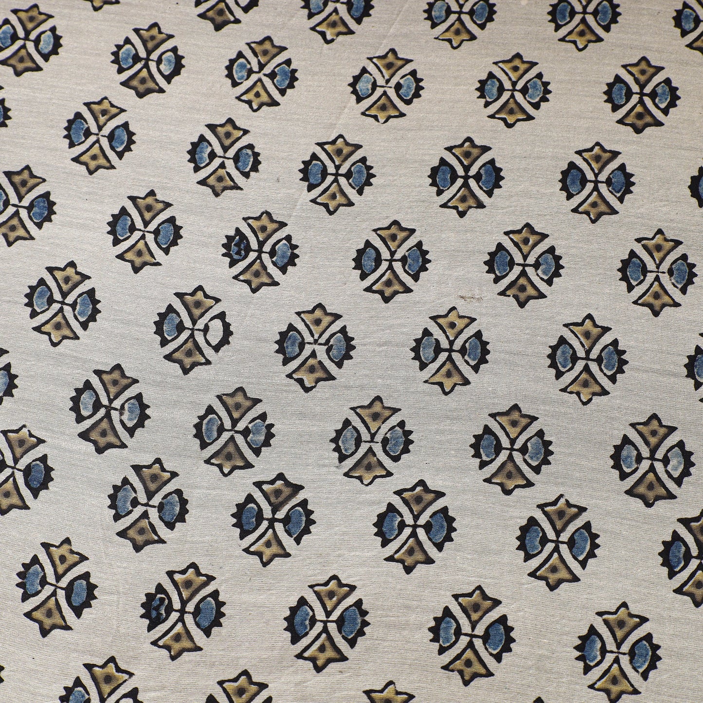 Beige - natural dyed chanderi silk fabric 02 - handcrafted