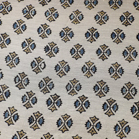 Beige - natural dyed chanderi silk fabric 02 - handcrafted