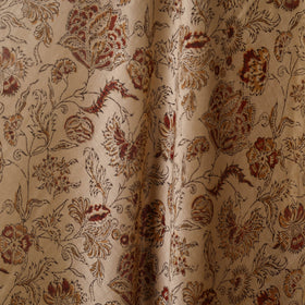 Beige - natural dyed chanderi silk pedana kalamkari fabric