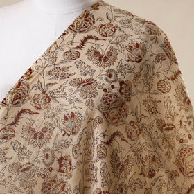 Beige - natural dyed chanderi silk pedana kalamkari fabric