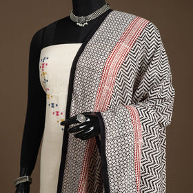 Beige Natural Dyed Cotton Block Print Bagh Dupatta