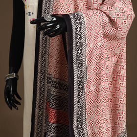Beige Natural Dyed Cotton Block Print Bagh Dupatta