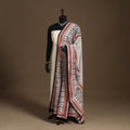 Beige - natural dyed cotton bagh dupatta 07 - handcrafted