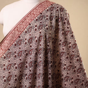 Beige - natural dyed cotton bagh fabric 23 - handcrafted