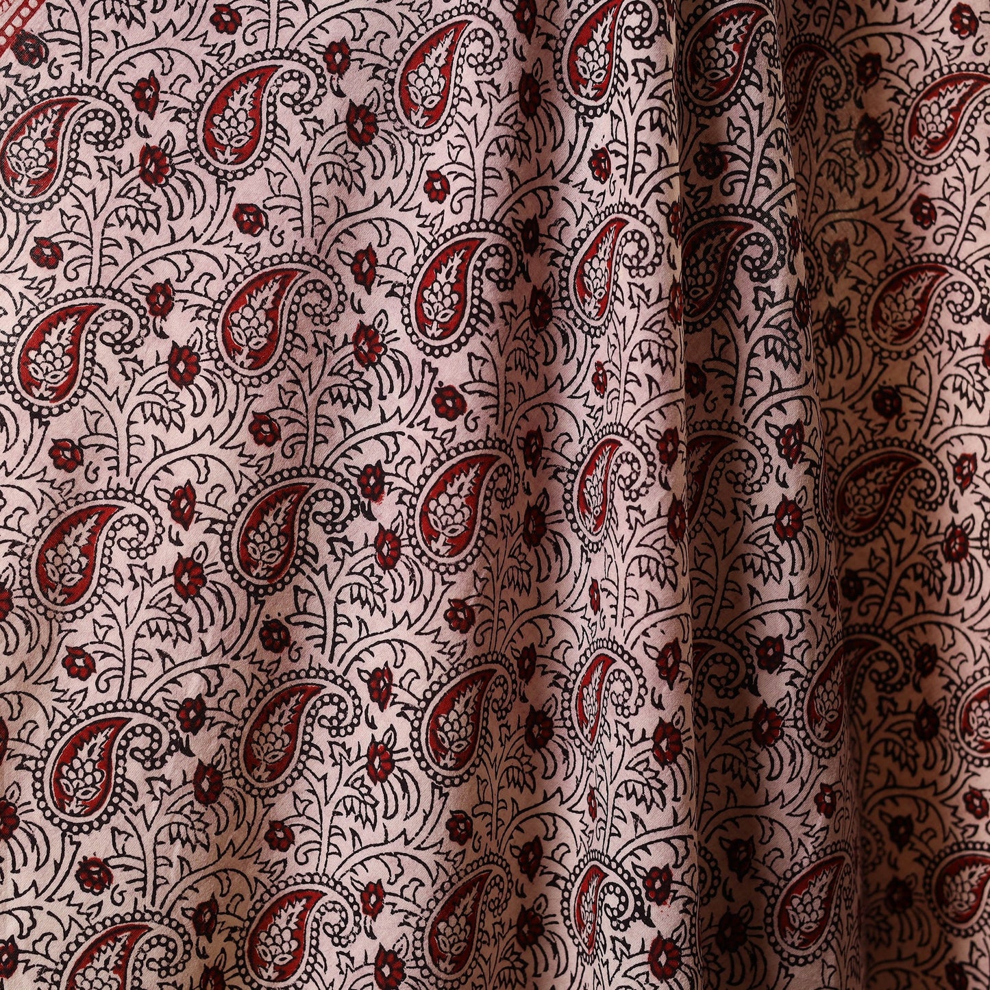 Beige - natural dyed cotton bagh fabric 23 - handcrafted