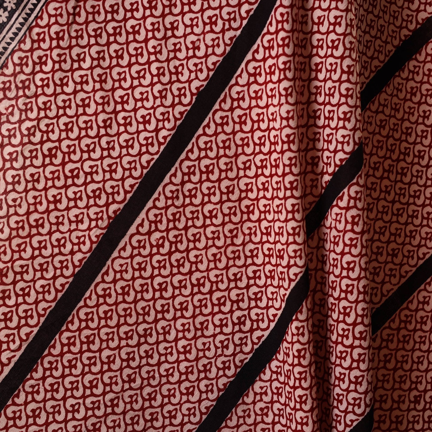 Beige - natural dyed cotton bagh fabric 25 - handcrafted