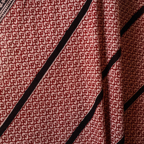 Beige - natural dyed cotton bagh fabric 25 - handcrafted