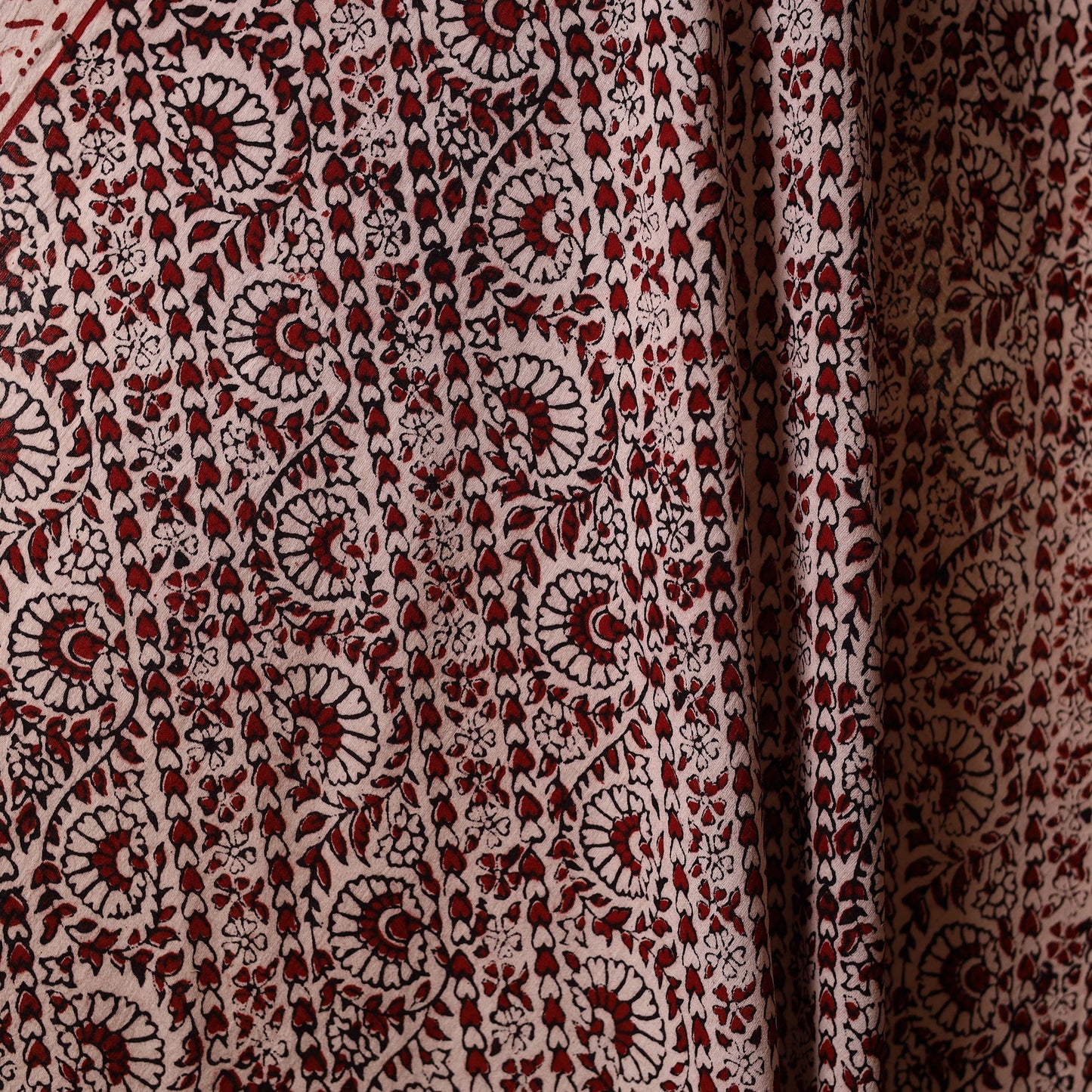 Beige - natural dyed cotton bagh fabric 38 - handcrafted