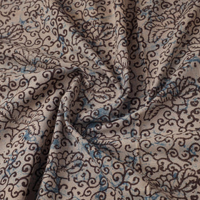 Beige Natural Dyed Cotton Bindaas Block Print Fabric