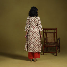 Natural dyed cotton a-line kurta for women 08 - handcrafted