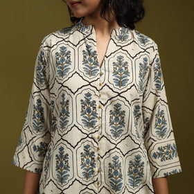 Natural dyed cotton a-line kurta for women 12 - handcrafted