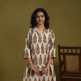 Natural dyed cotton straight kurta for women 01