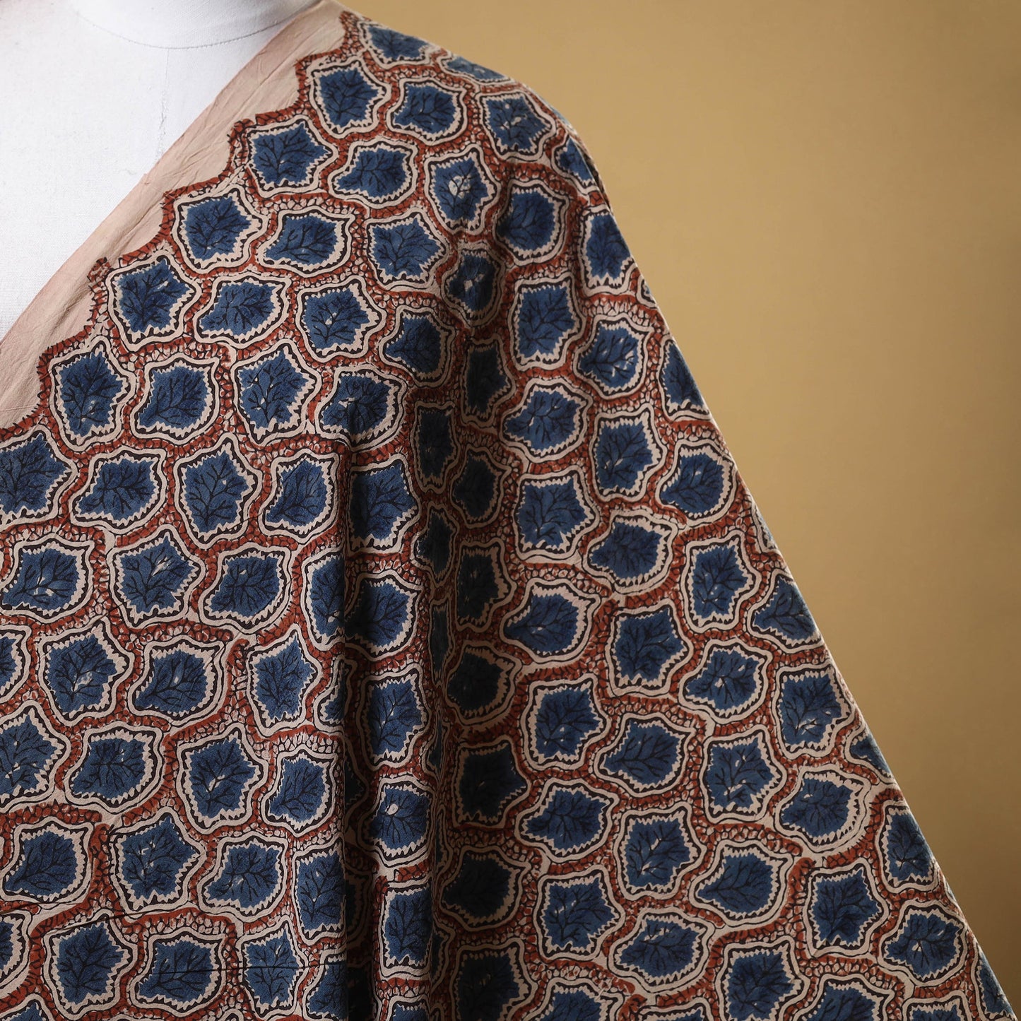 Beige - natural dyed cotton fabric 44 - handcrafted