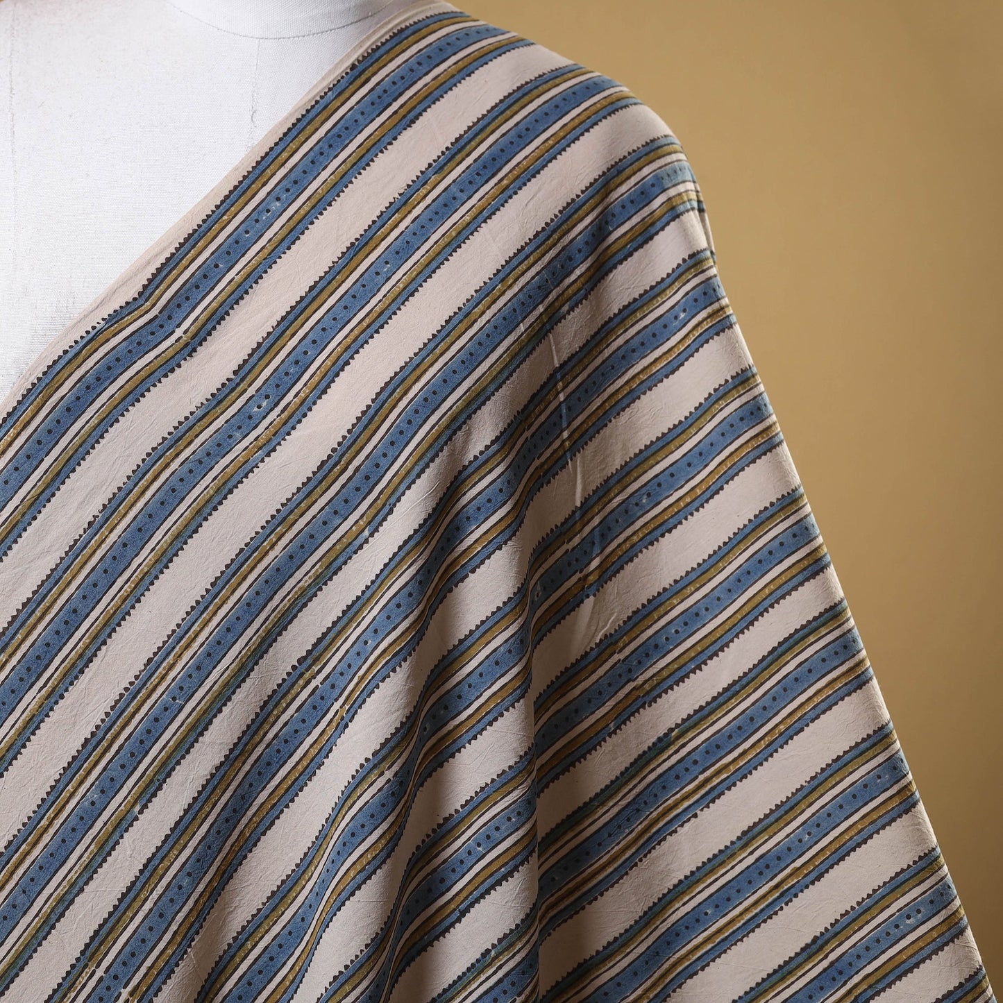 Beige - natural dyed cotton fabric 72 - handcrafted