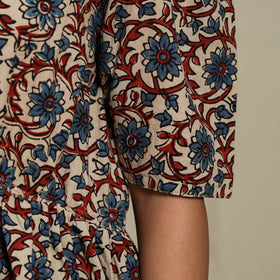 Beige - natural dyed cotton fit & flare dress 03