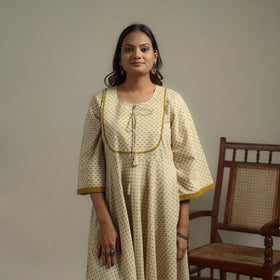 Natural dyed cotton flared dress 12 - handcrafted