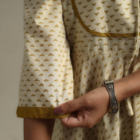 Natural dyed cotton flared dress 12 - handcrafted