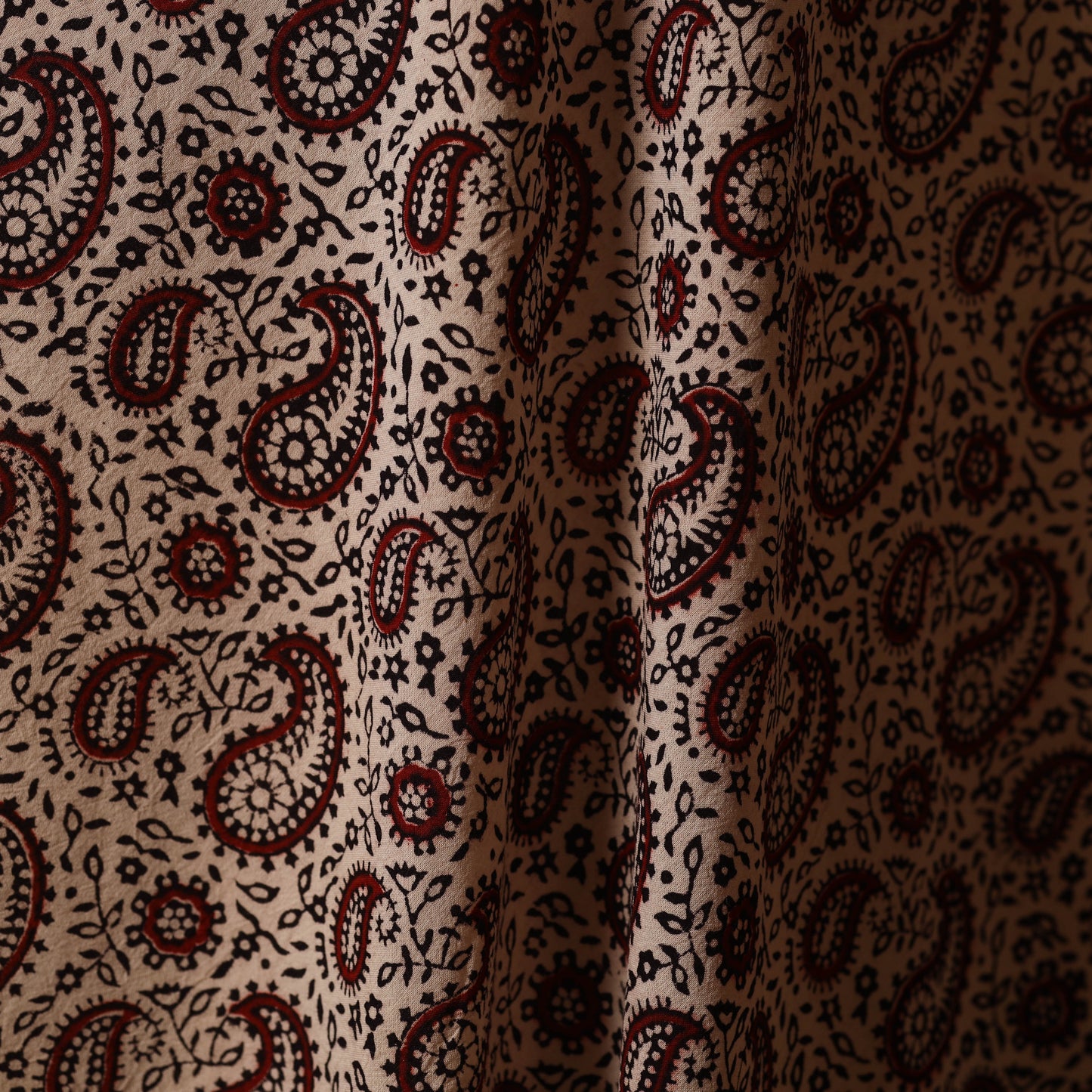 Natural dyed cotton hand bagh fabric 12 - handcrafted