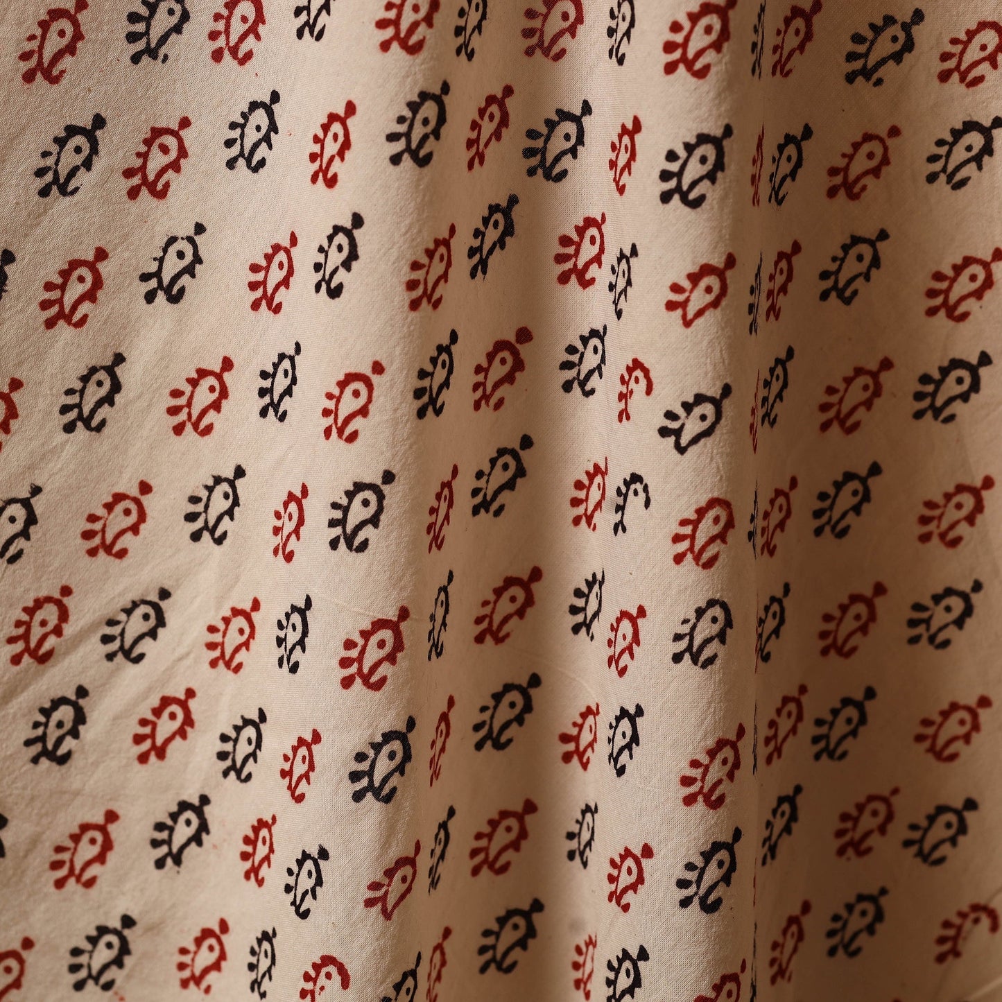 Natural dyed cotton hand bagh fabric 13 - handcrafted