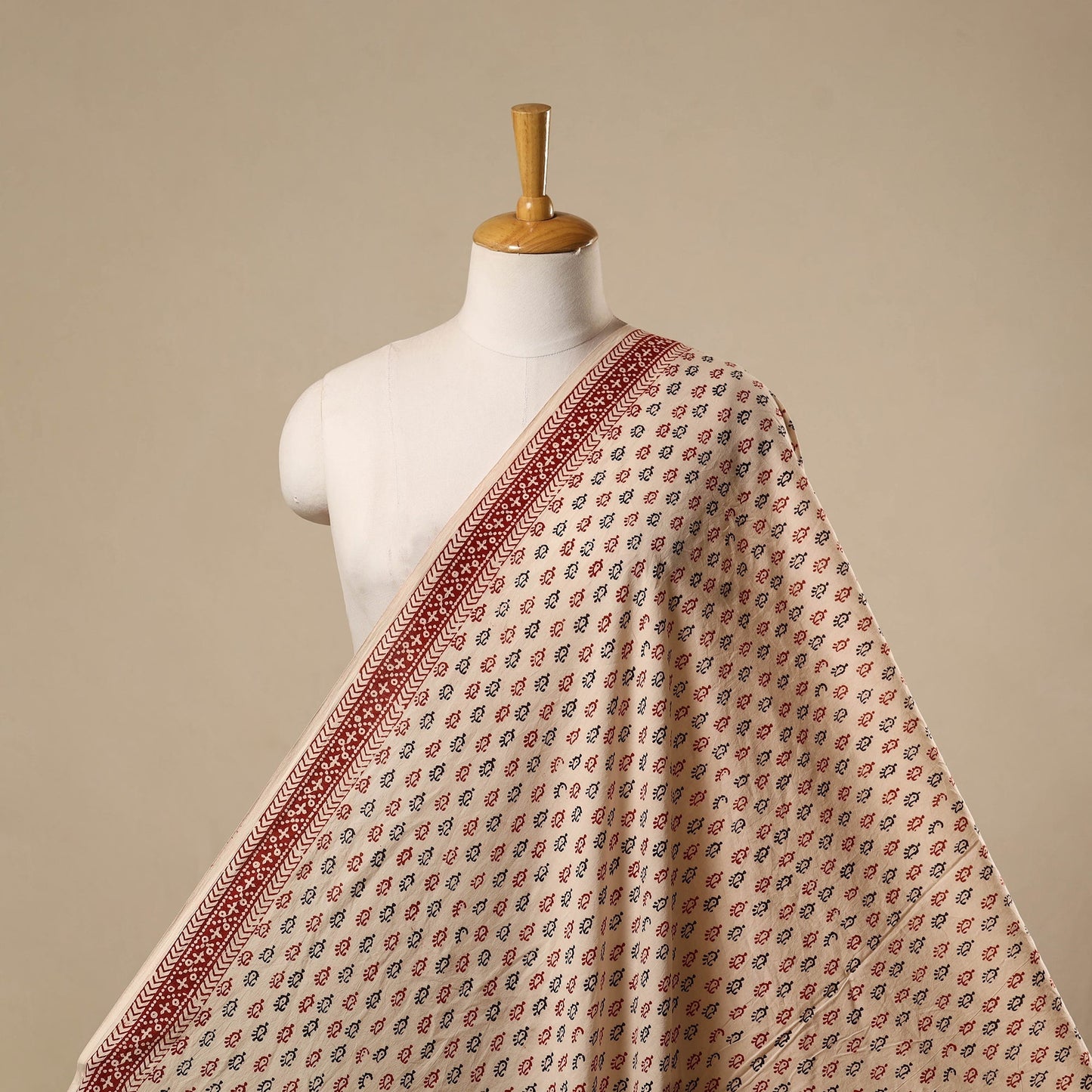 Natural dyed cotton hand bagh fabric 13 - handcrafted