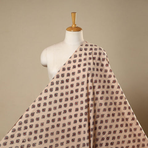 Brown - natural dyed cotton hand bagh fabric 15