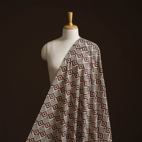 Natural dyed cotton hand block bagru print fabric 12