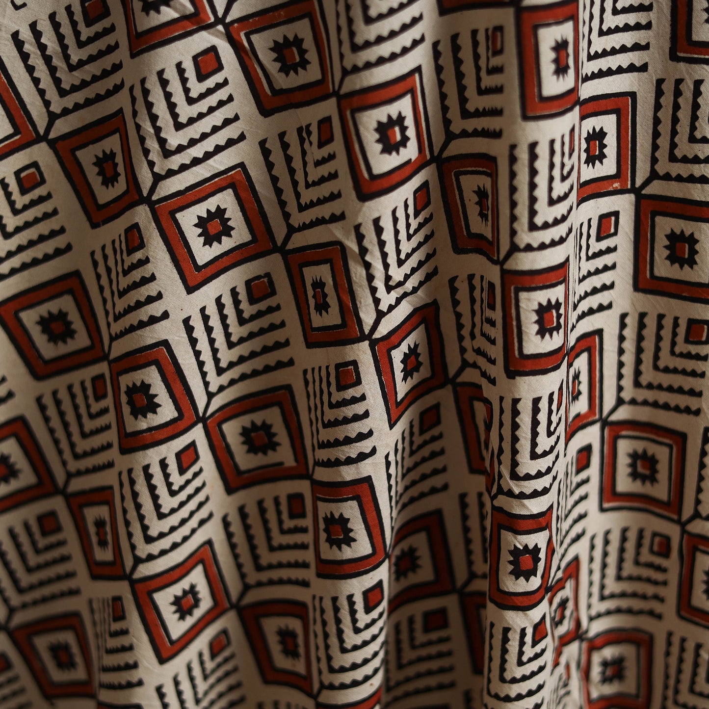 Natural dyed cotton hand block bagru print fabric 12