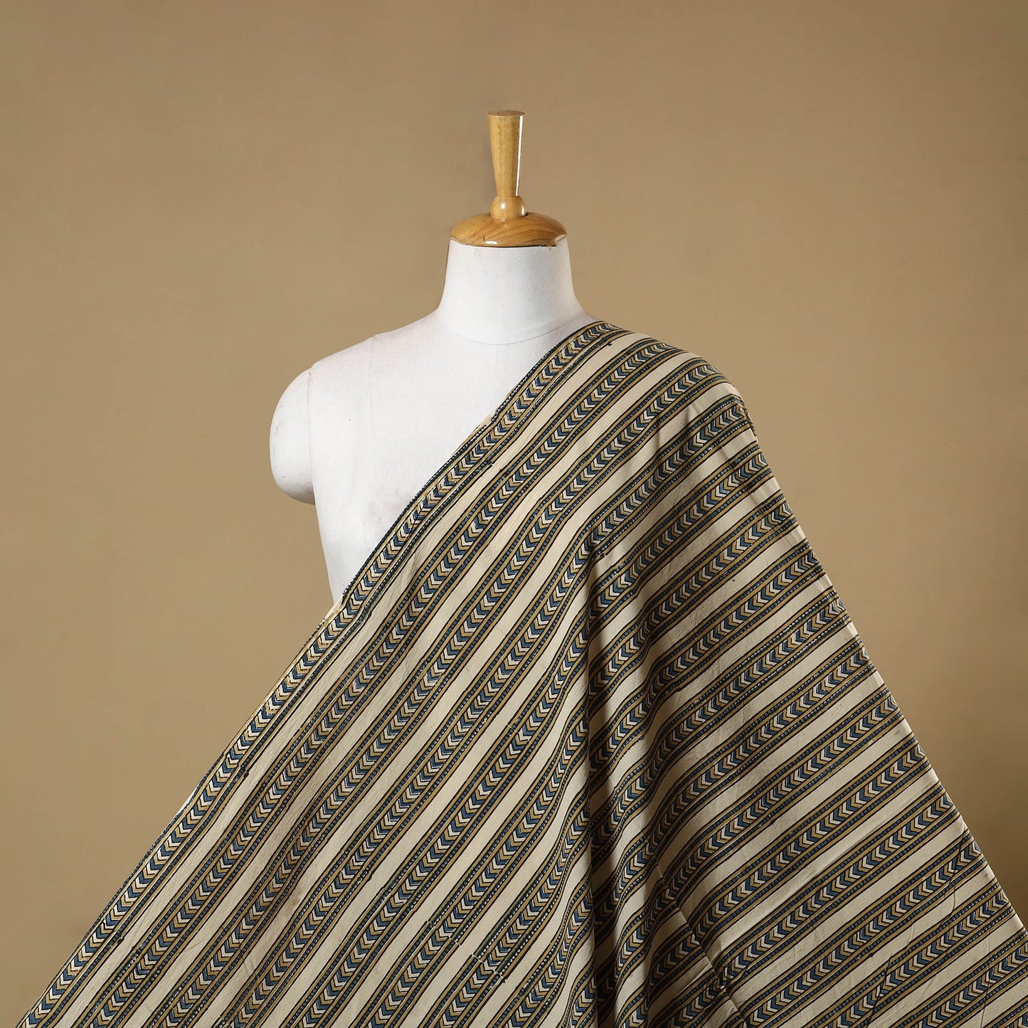 Beige - natural dyed cotton hand fabric 02 - handcrafted