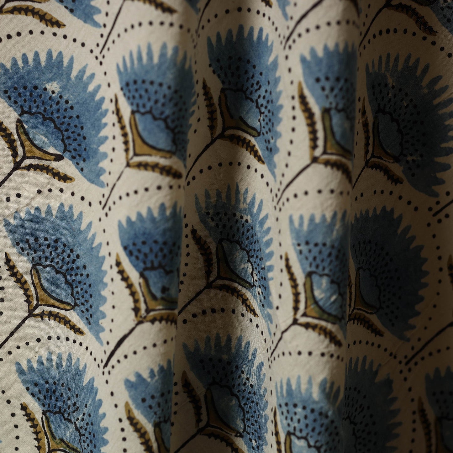 Beige - natural dyed cotton hand fabric 24 - handcrafted