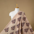 Beige - natural dyed cotton hand fabric 28 - handcrafted