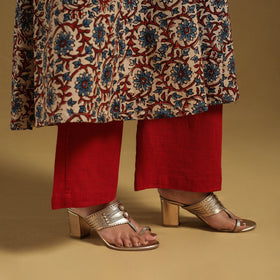 Beige Natural Dyed Block Print Cotton Ajrakh Kurta Set (Set of 3)