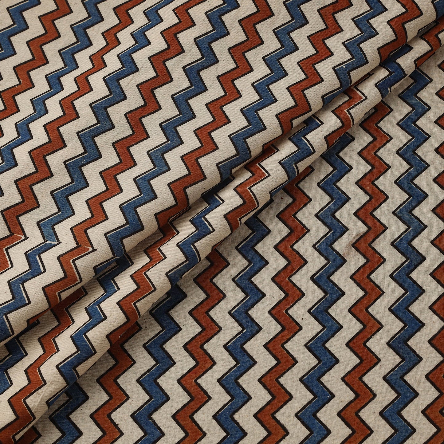 Natural dyed cotton kutch hand block ajrakh print fabric 06