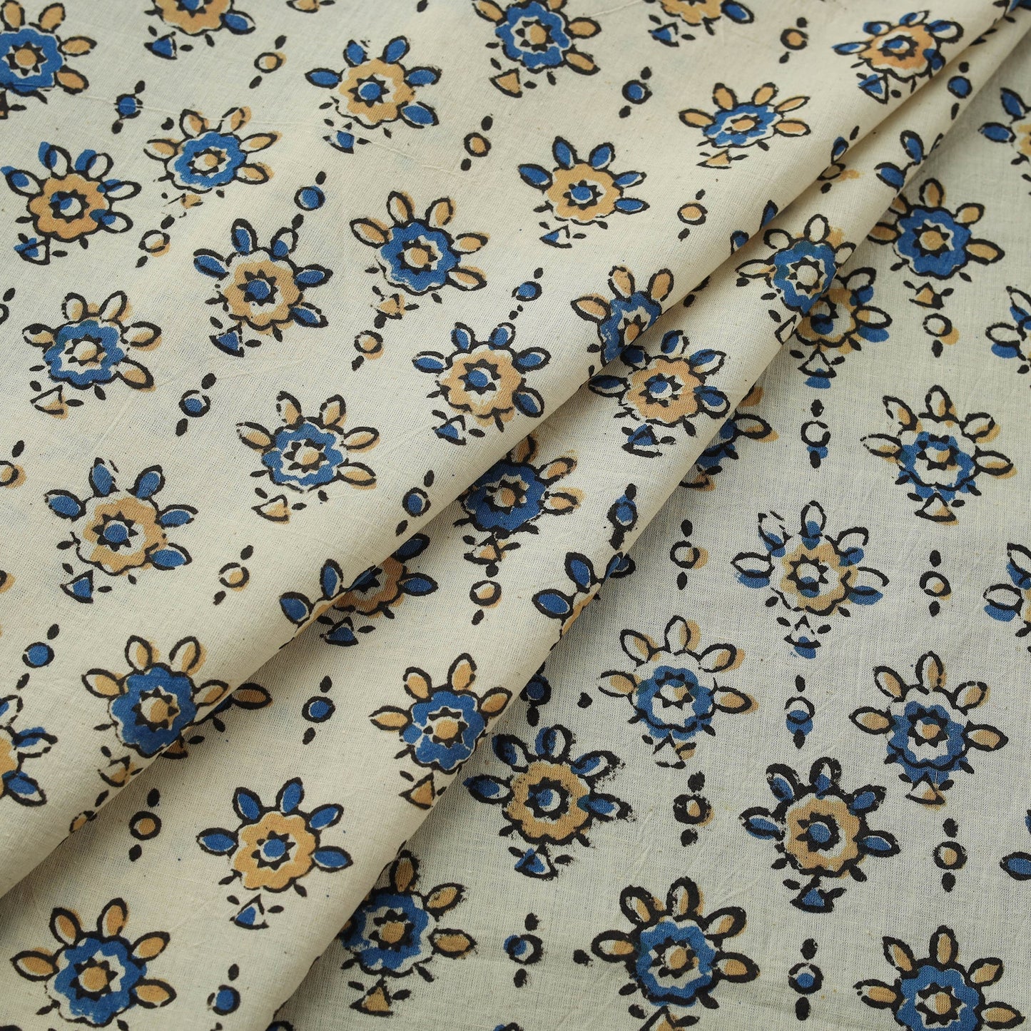 Natural dyed cotton kutch hand block ajrakh print fabric 30