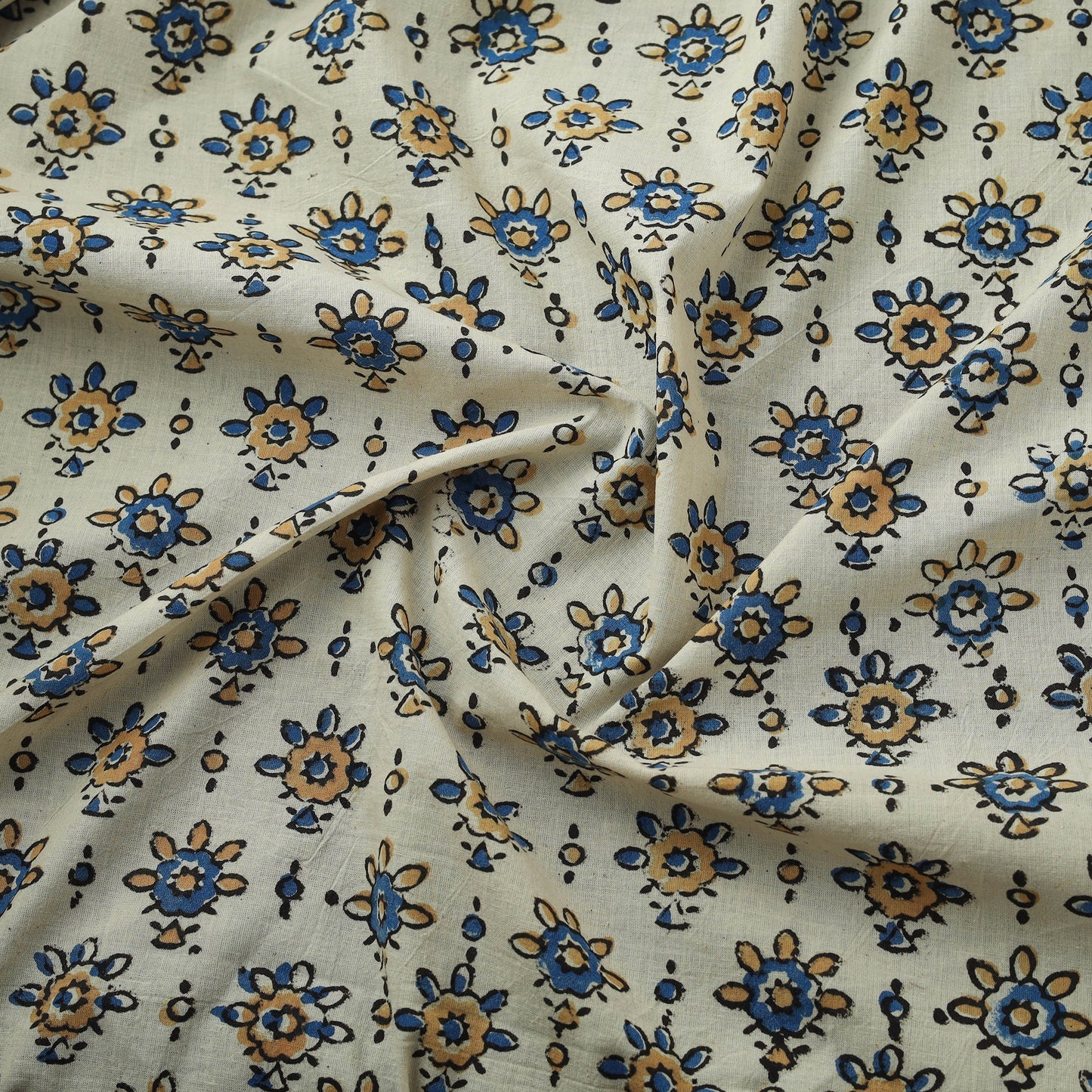 Natural dyed cotton kutch hand block ajrakh print fabric 30