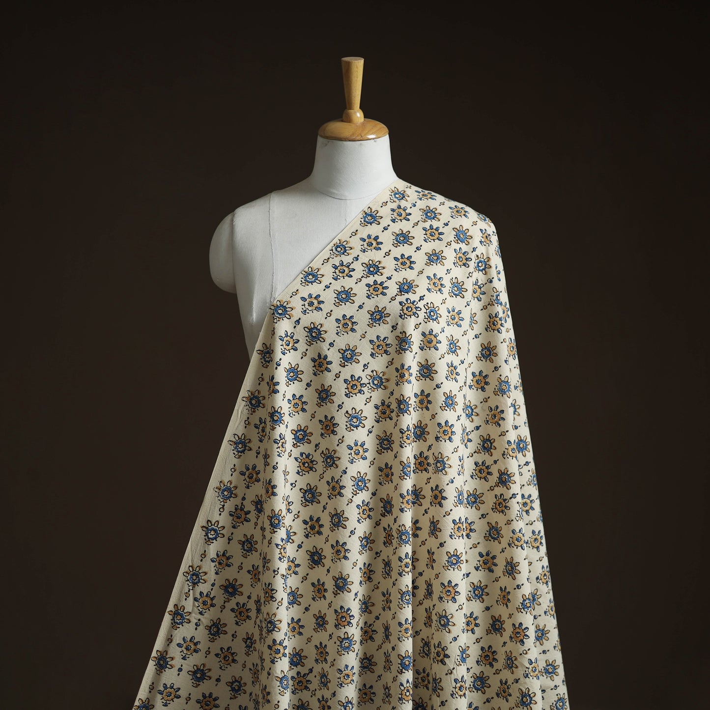 Natural dyed cotton kutch hand block ajrakh print fabric 30