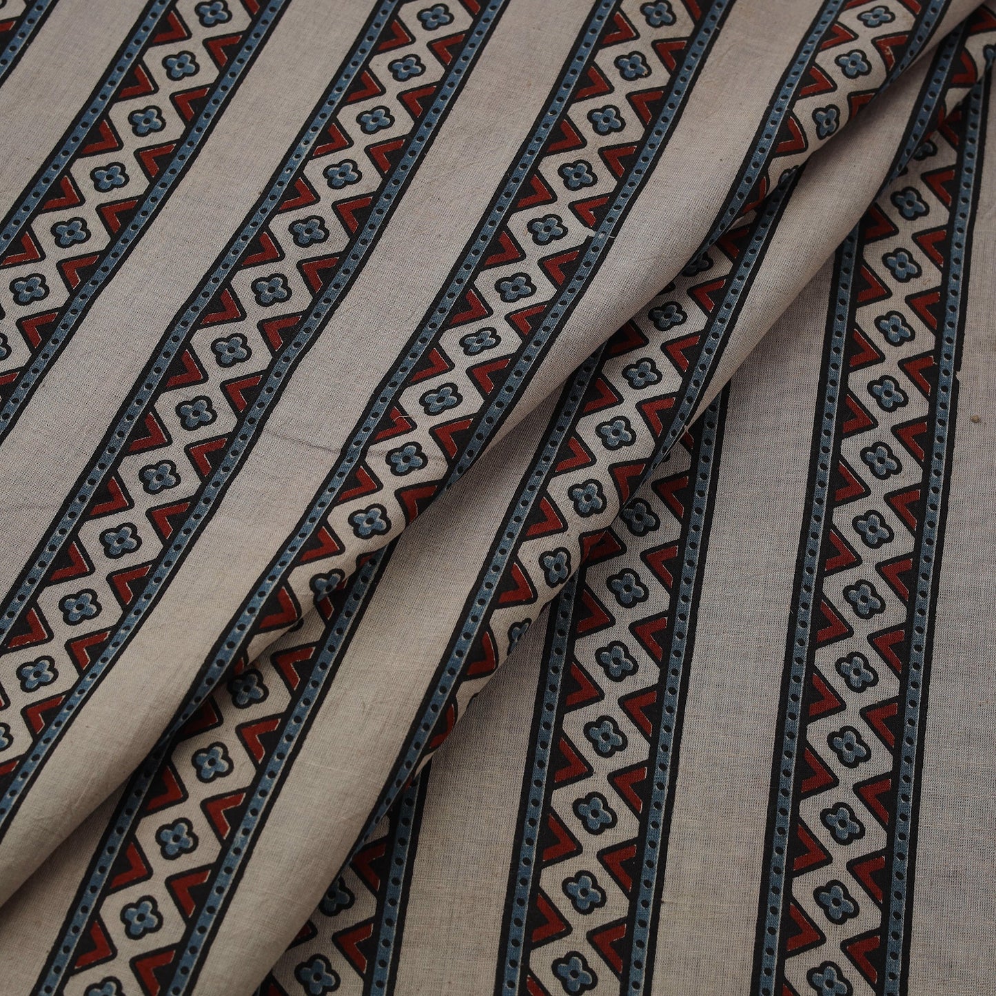 Natural dyed cotton kutch hand block ajrakh print fabric 55