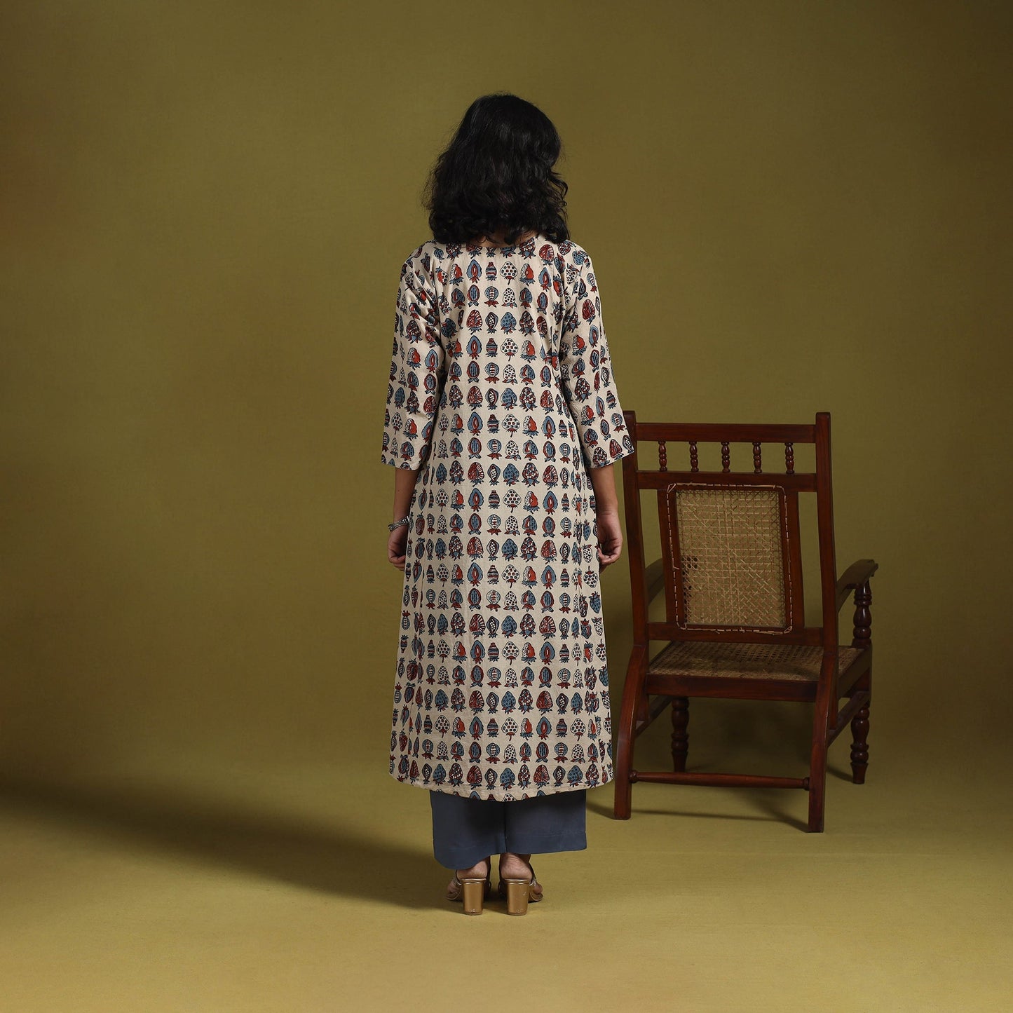 Natural dyed cotton a-line kurta for women 06 2025/1146-1