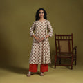 Natural dyed cotton a-line kurta for women 08 - handcrafted