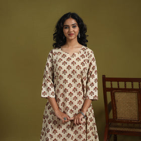 Natural dyed cotton a-line kurta for women 08 - handcrafted