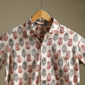 Natural dyed cotton men half sleeve hand bagh shirt 04
